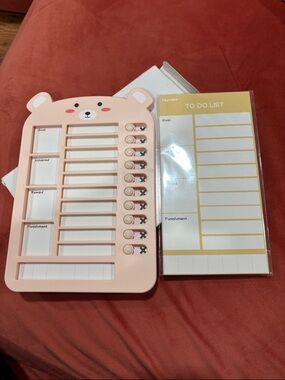 🌈Kids Reward Chart and To-Do List Set - Pink Bear